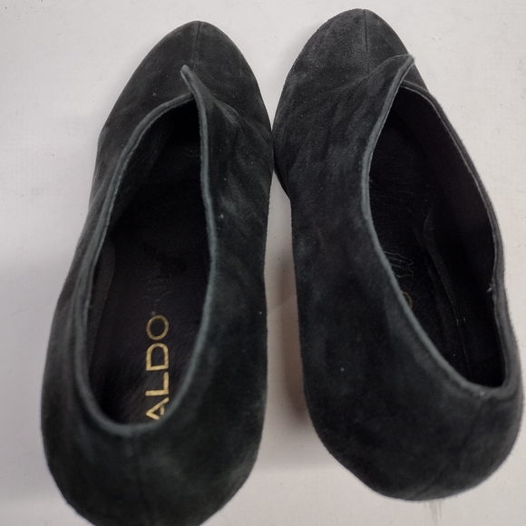 Black Suede Aldo "Tallo Shooties" l Stiletto l Size 8.5 l Genuine Leather - Picture 8 of 12